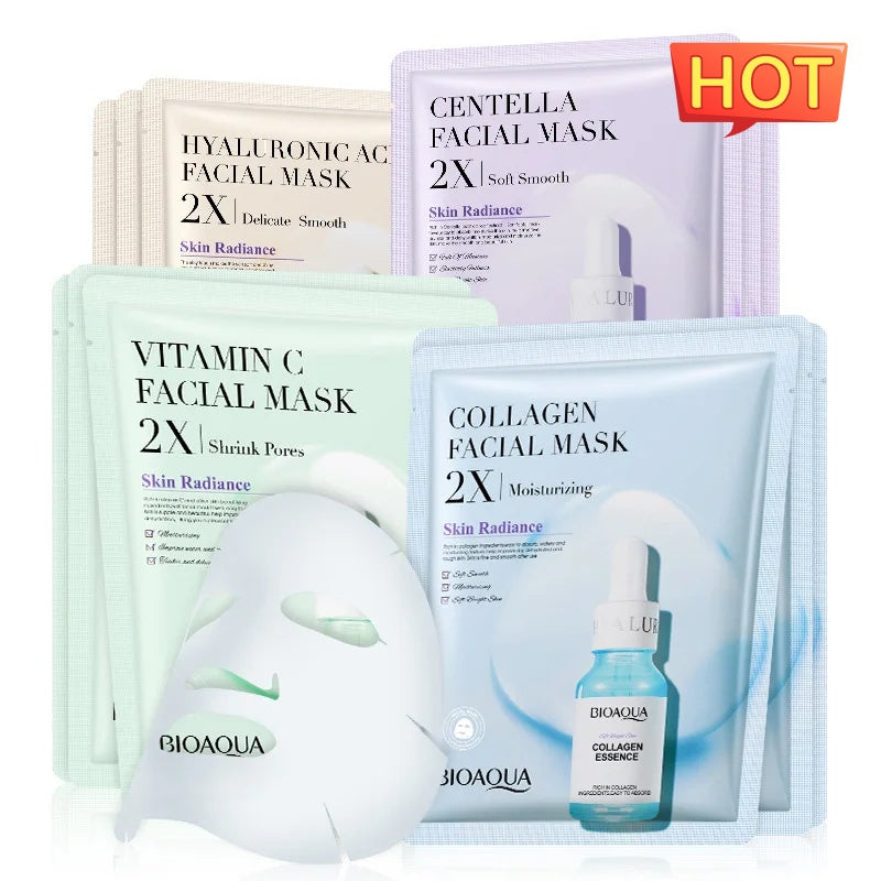 Collagen Face Mask
- Moisturizing Firming Face Sheet Mask Hyaluronic Acid Facial Masks Beauty Skin.