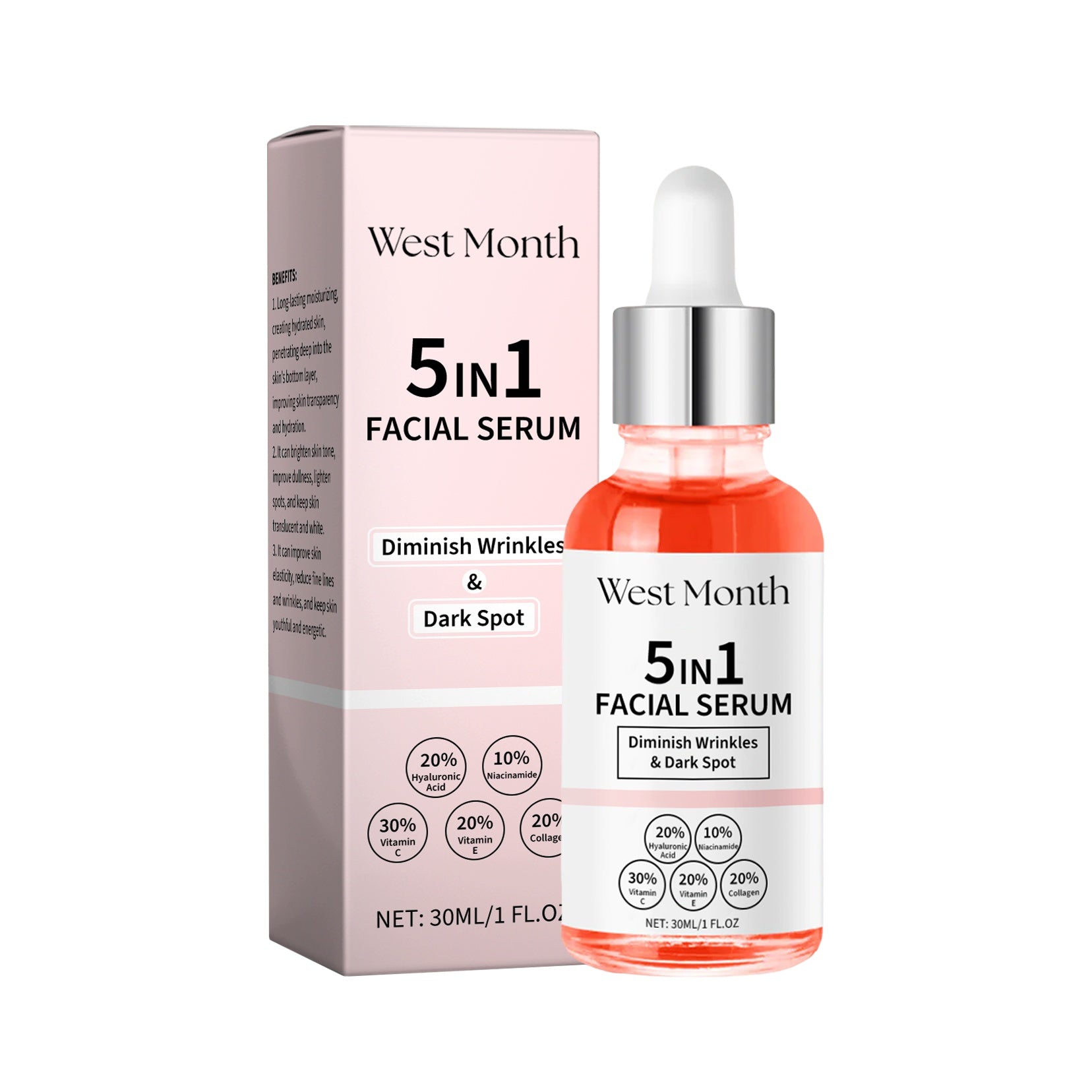 West&Month
 All-In-One Serum For Skin Improvement , Vitamin C Even-Brightening Niacinamide Serum