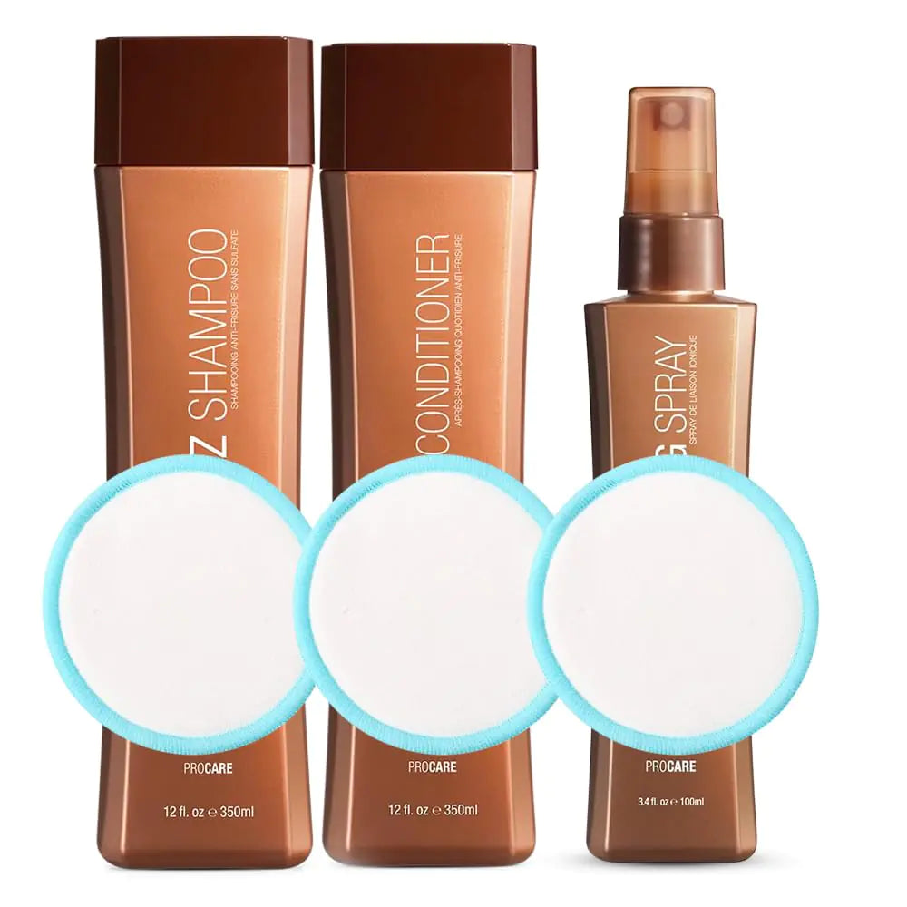 Ionic Bonding Spray 3.4 oz & Anti-Frizz Shampoo and Conditioner 12 oz Set - Sulfate Free Shampoo and Conditioner Set Anti Frizz Hair Products for Smooth Frizz-Free Hair - Color Protecting